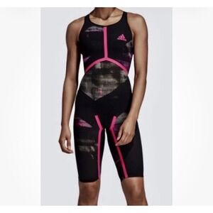Adidas Adizero FS OB W Technical Racing Swimsuit 26 in Black Pink CD5235 NWT